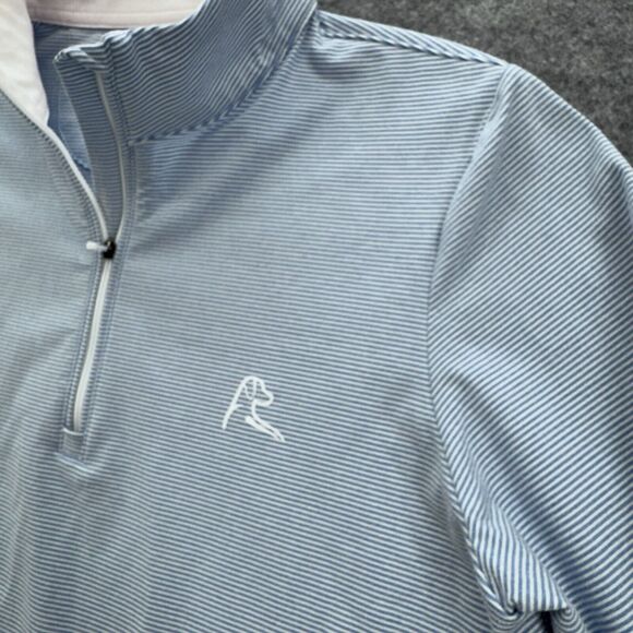 Rhoback Womens Q-Zip Performance Pullover Size Small Riva Heather Stripe Blue - Picture 3 of 9